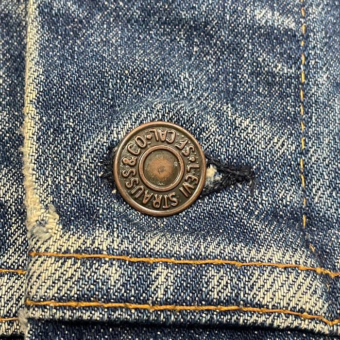 ◎70年代 リーバイス 70505 スモールe 玉数の少ないブランケット 70s Levi's 70505 リーバイス スモールe ボタン裏52 裏地ブランケット