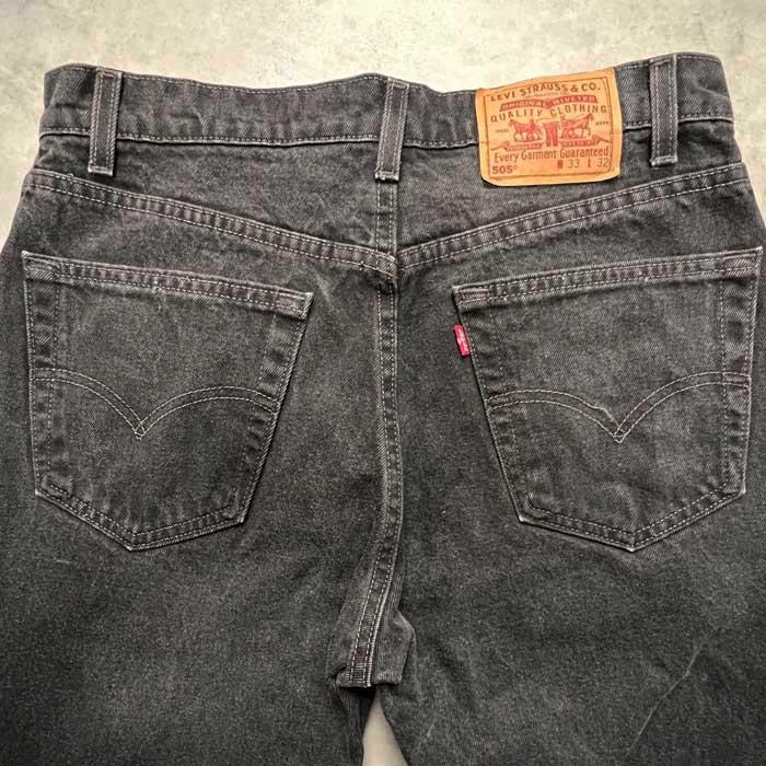 90's Levi's 505 PIECE-DYEING BLACK JEANS MADE IN USA W33L32