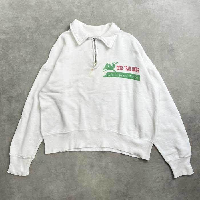 【VINTAGE】1960’s ハーフジップ スウェットシャツ 60's VINTAGE Half Zip Sweat Shirts /WHITE 60年代 ヴィンテージ