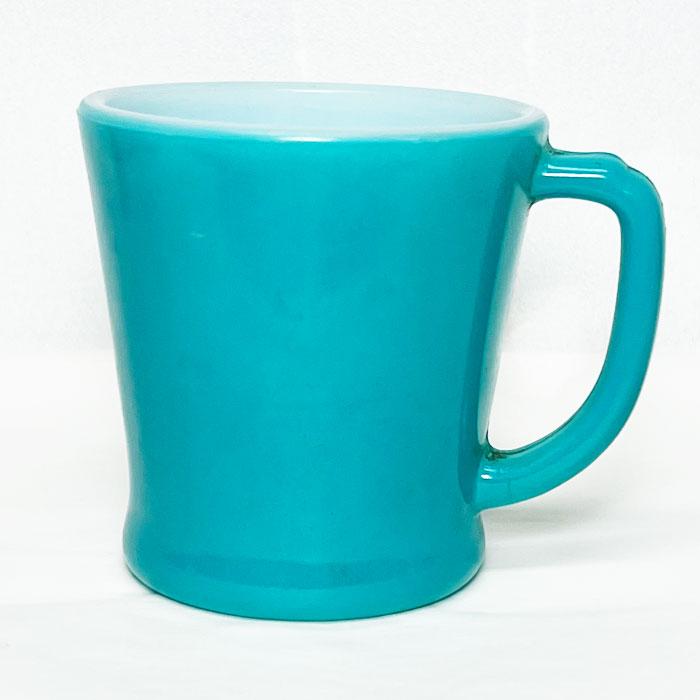 Vintage Anchor Hocking Fire King D-handle Mug Turquoise Blue Made