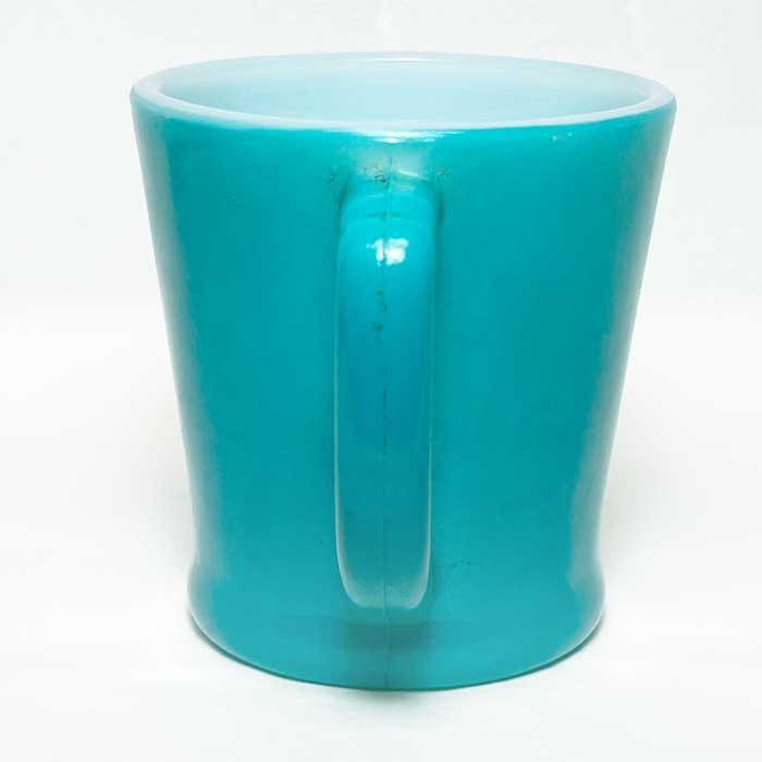 Vintage Anchor Hocking Fire King D-handle Mug Turquoise Blue Made