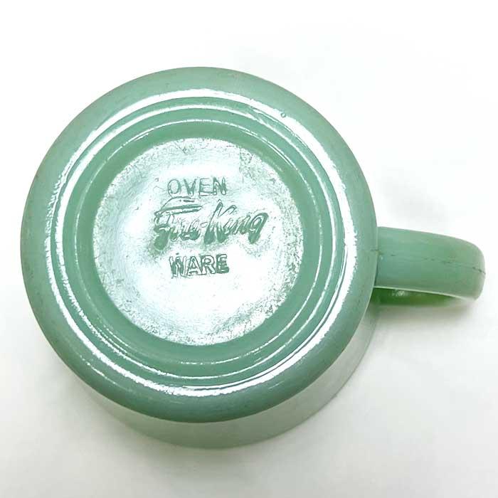 Vintage Anchor Hocking Fire King D-handle Mug Jade-ite Made in USA