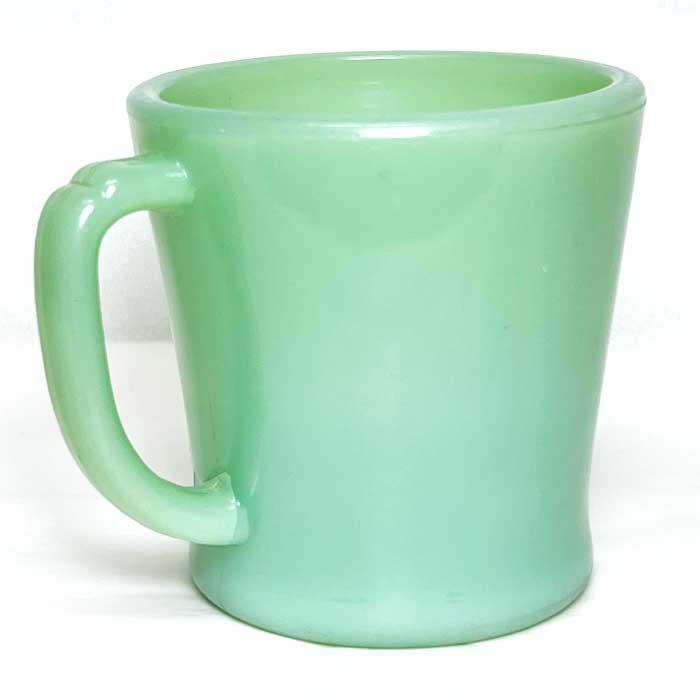 Vintage Anchor Hocking Fire King D-handle Mug Jade-ite Made in USA