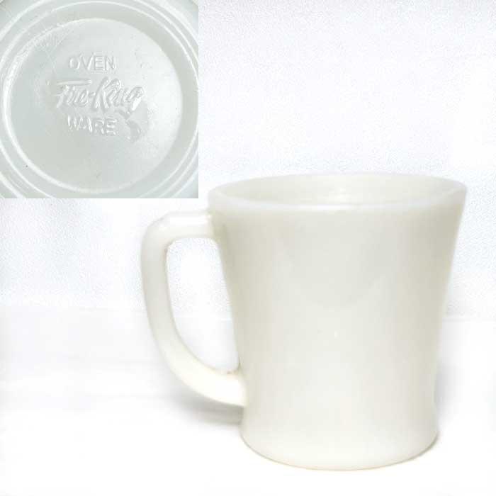 Vintage Anchor Hocking Fire King D-handle Mug IVORY WHITE Made in