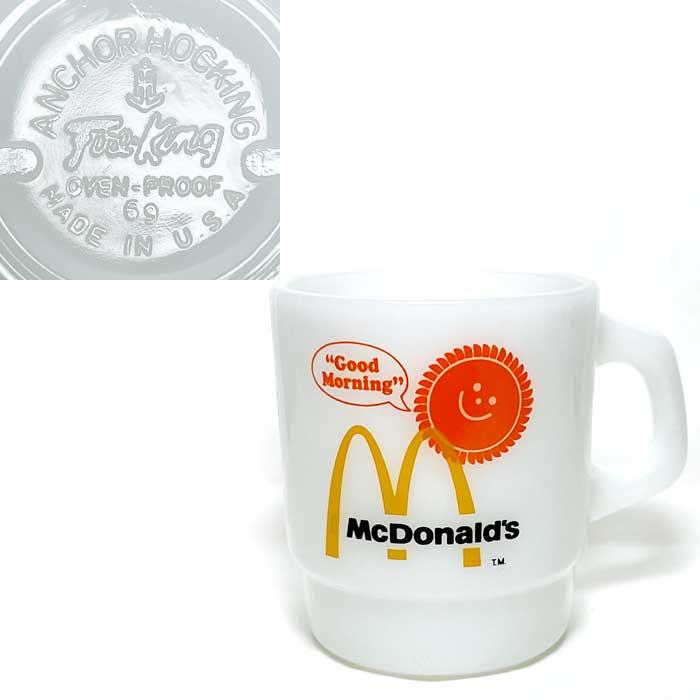 USAファイヤーキング　マクドナルド Vintage Anchor Hocking Fire King McDonald Advertising Stacking Mug