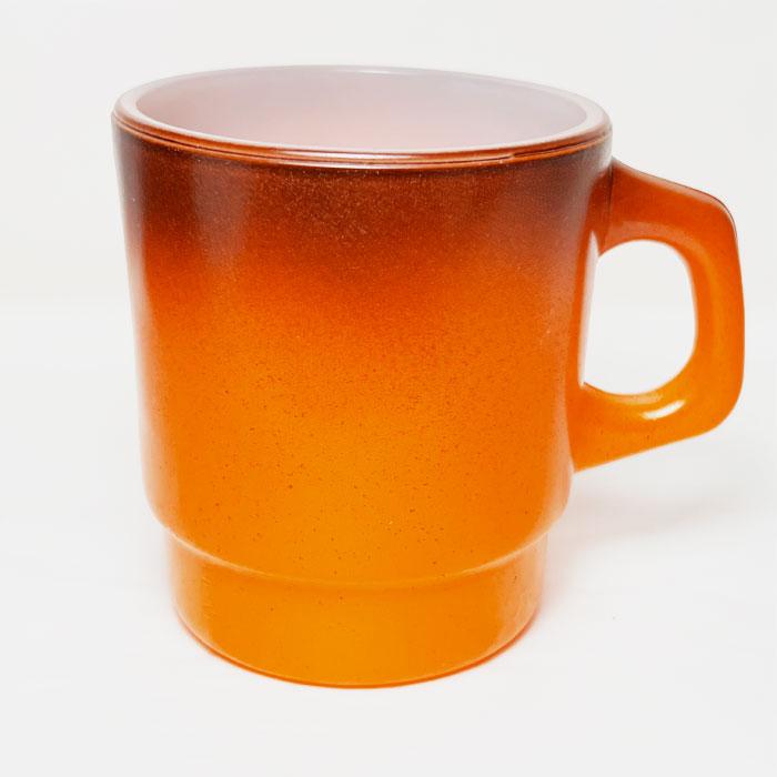 ANCHER HOCKING ファイヤーキング　アメリカ製　スタッキングマグ Vintage Anchor Hocking Fire King Stacking Mug BROWN/ORANGE Made in