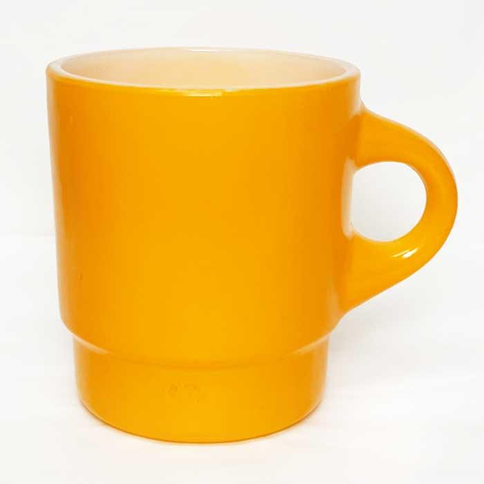 Vintage Anchor Hocking Fire King Stacking Mug ORANGE Made in USA