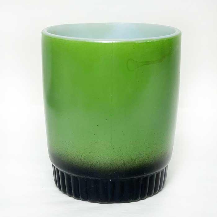 Vintage Anchor Hocking Fire King Ribbed Bottom Mug GREEN/BLACK 