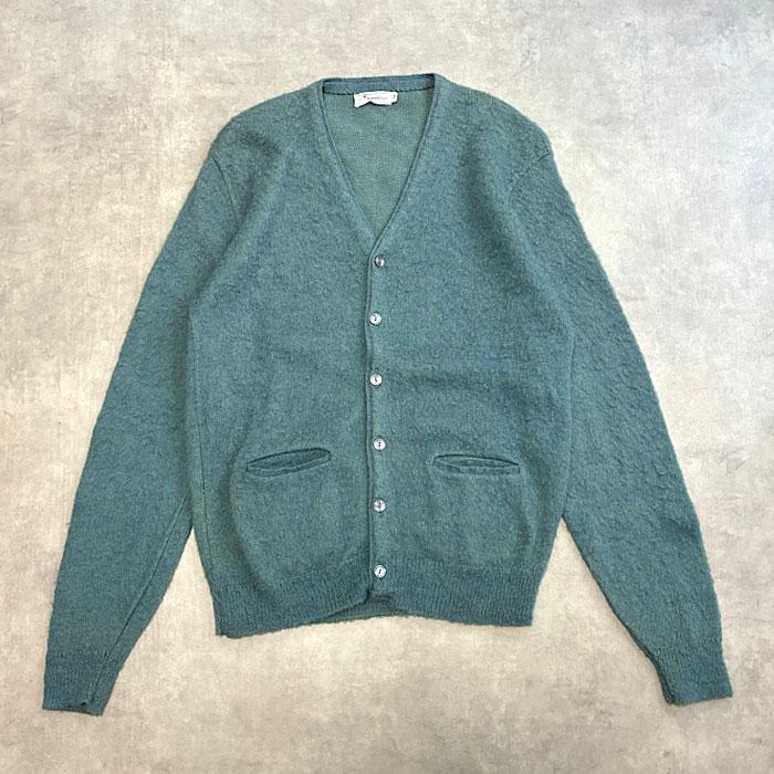 60's THE MOONSHINER KNIT by himalaya MOHAIR CARDIGAN/M : NAVIE