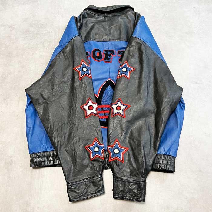 80's Adidas Players Leather Jacket RUN DMC MODEL Size L 80年代