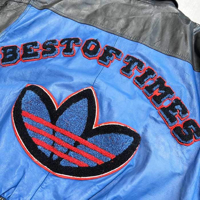 80's Adidas Players Leather Jacket RUN DMC MODEL Size L 80年代