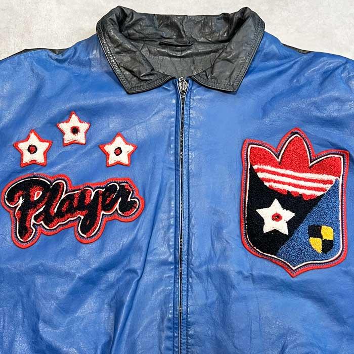 80's Adidas Players Leather Jacket RUN DMC MODEL Size L 80
