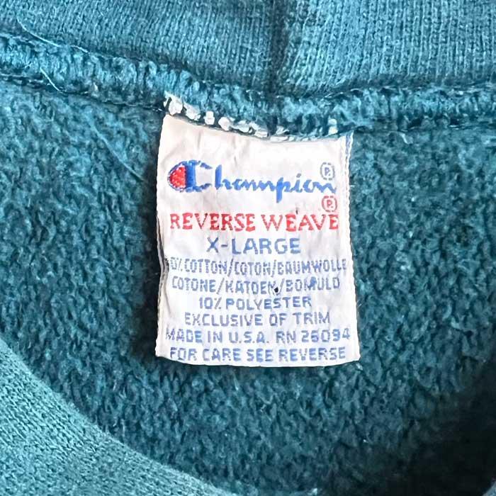 90's Champion Reverse Weave Parka GREEN/XL Made in USA