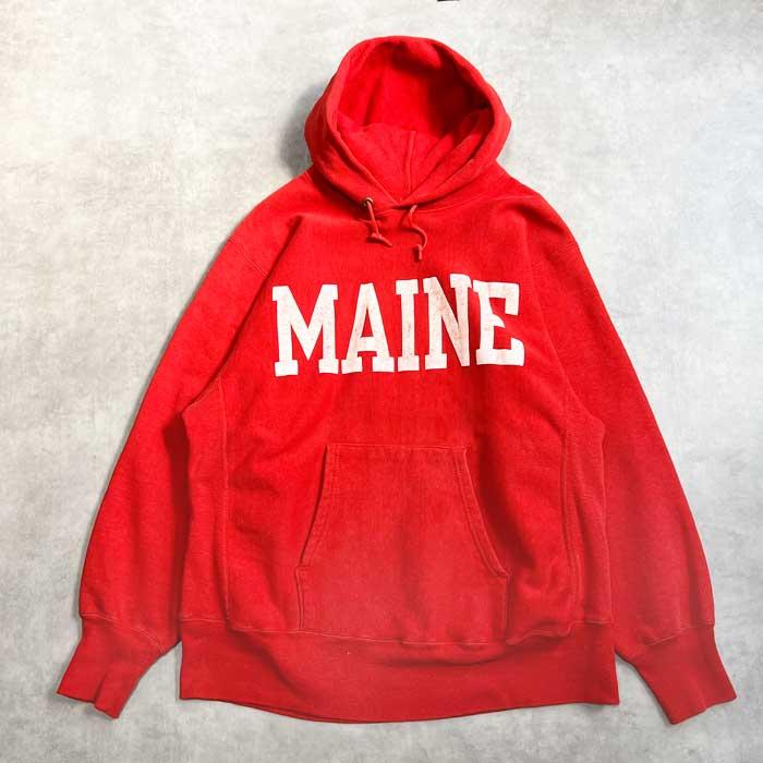 リバースウィーブ　MAINE 80's Champion Reverse Weave Parka RED/L Made in USA チャンピオン