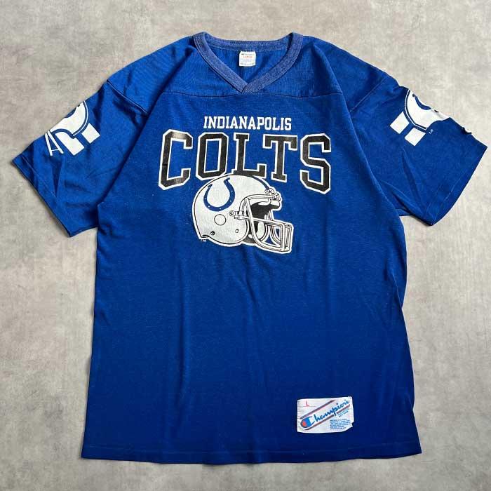 champion 80's フットボールシャツ　L 80's CHAMPION FOOTBALL T-SHIRTS L/BLUE Made in USA 80年代