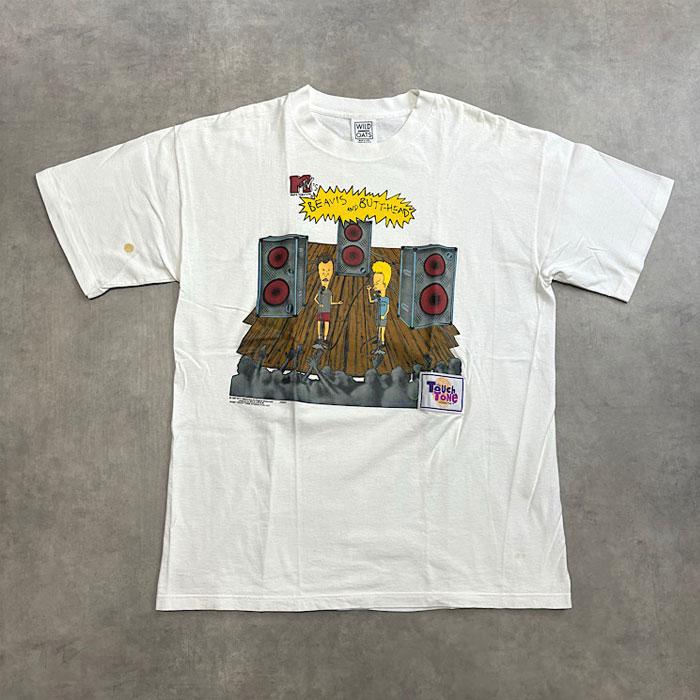 90's BEAVIS&BUTT-HEAD TOUCH TONE T-SHIRTS WHITE/XL Made in USA 90