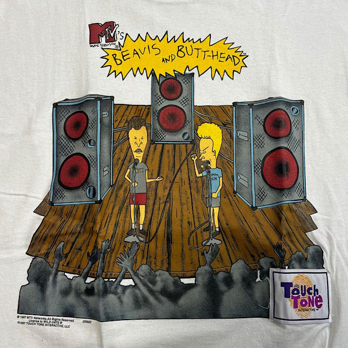 90's BEAVIS&BUTT-HEAD TOUCH TONE T-SHIRTS WHITE/XL Made in