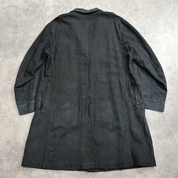 VINTAGE 30's CHAMPAVER MAQUIGNON INDIGO LINEN COAT Made in VINTAGE 30's CHAMPAVER MAQUIGNON INDIGO LINEN COAT Made in