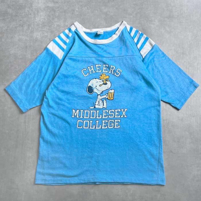 80's ARTEX SNOOPY FOOTBALL T-SHIRTS SAX/M Made in USA 80年代