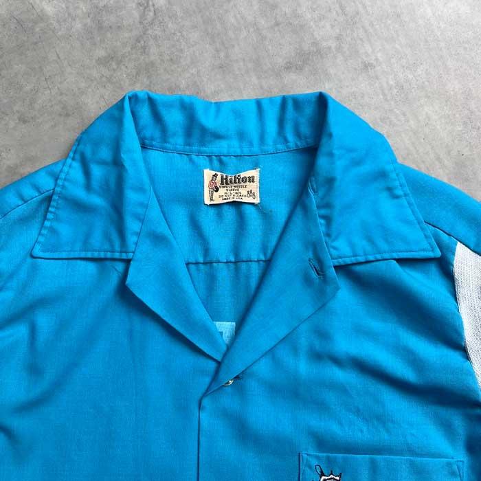 HILTON ビンテージ ボウリングシャツ サイズ38 古着 70～80年代 ヒルトン HILTON オープンカラー ボウリング