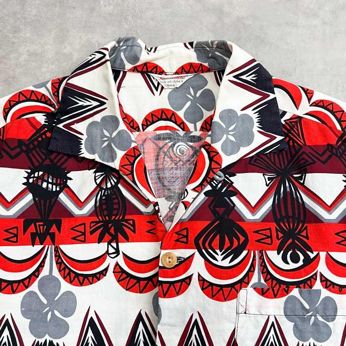 50s Hawaiian Shirt 50年代 ヴィンテージハワイアンシャツ M VINTAGE 50's KAMEHAMEHA COTTON HAWAIIAN SHIRTS Made in HAWAII Size