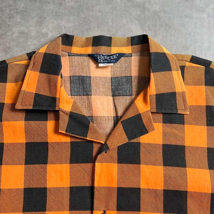 VINTAGE 70'S DEE CEE OPEN COLLAR CHECK SHORT SLEEVE SHIRTS