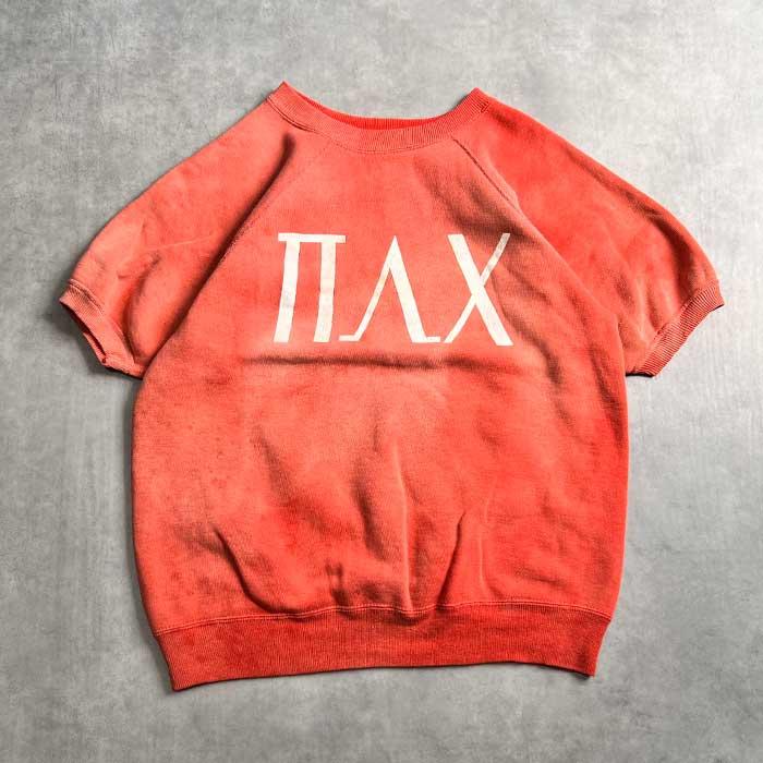 VINTAGE 60'S FADED RED RAGLAN SHORT SLEEVE SWEAT SHIRTS