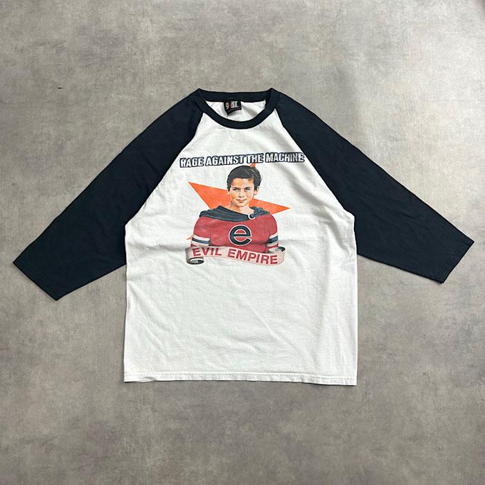 90's RAGEAGAINST THE MACHINE Evil Empire Raglan T-SHIRT WHITE 90