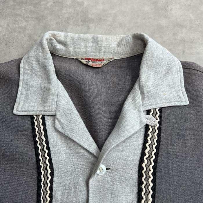 50s~60s vintage USA BUD BERMA 開襟シャツ 黒 50s~60s vintage USA BUD BERMA 開襟シャツ 黒 トップス