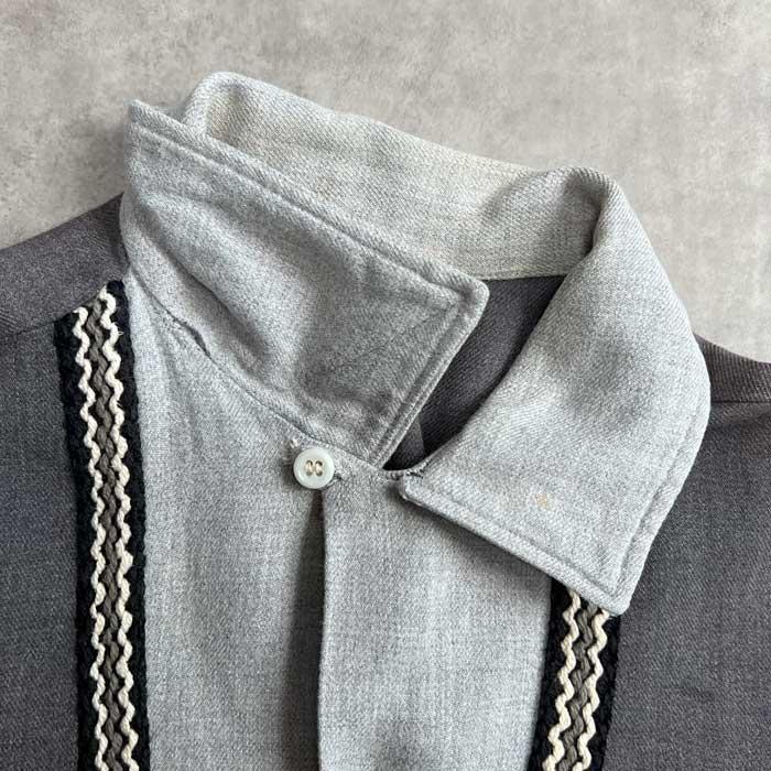 50s~60s vintage USA BUD BERMA 開襟シャツ 黒 50s~60s vintage USA BUD BERMA 開襟シャツ 黒 トップス