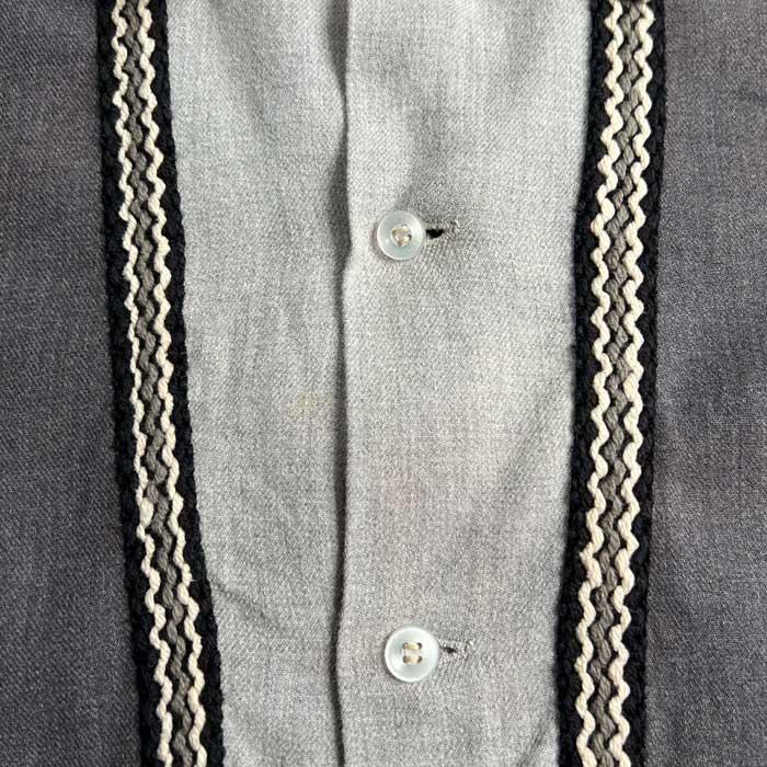 VINTAGE 50'S BUD BERMA OPEN COLLAR RAYON LONG SLEEVE SHIRTS