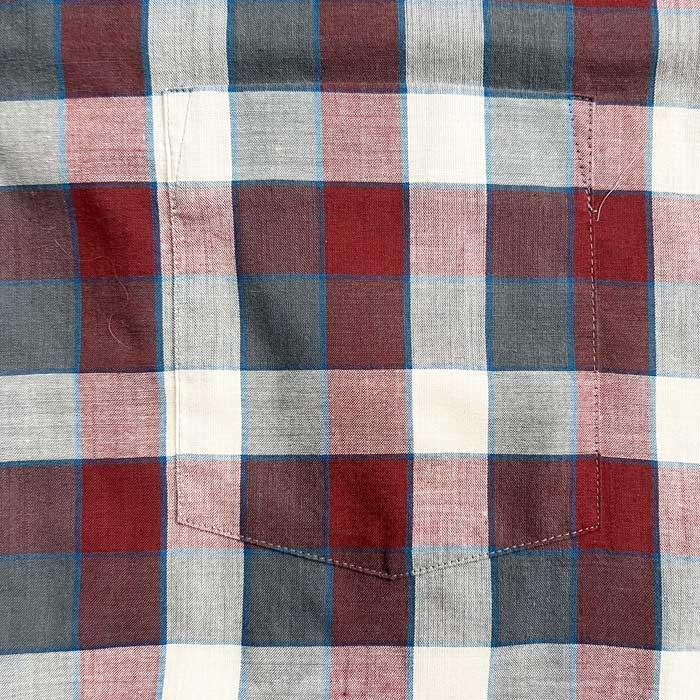 VINTAGE 60'S PENNEYS TOWN CRAFT PENN-PREST OPEN COLLAR CHECK LONG