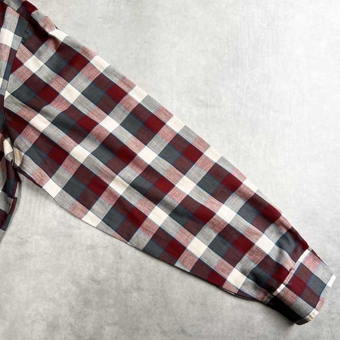 VINTAGE 60'S PENNEYS TOWN CRAFT PENN-PREST OPEN COLLAR CHECK LONG