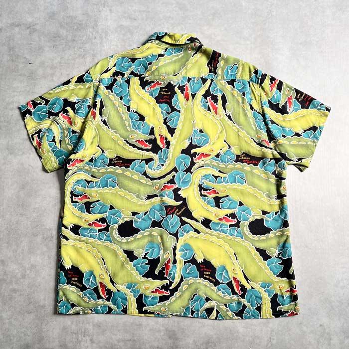 90'S BAYOU WEAR ALLIGATOR PRINT NEW ORLEANS JAZZ FESTIVAL S/S