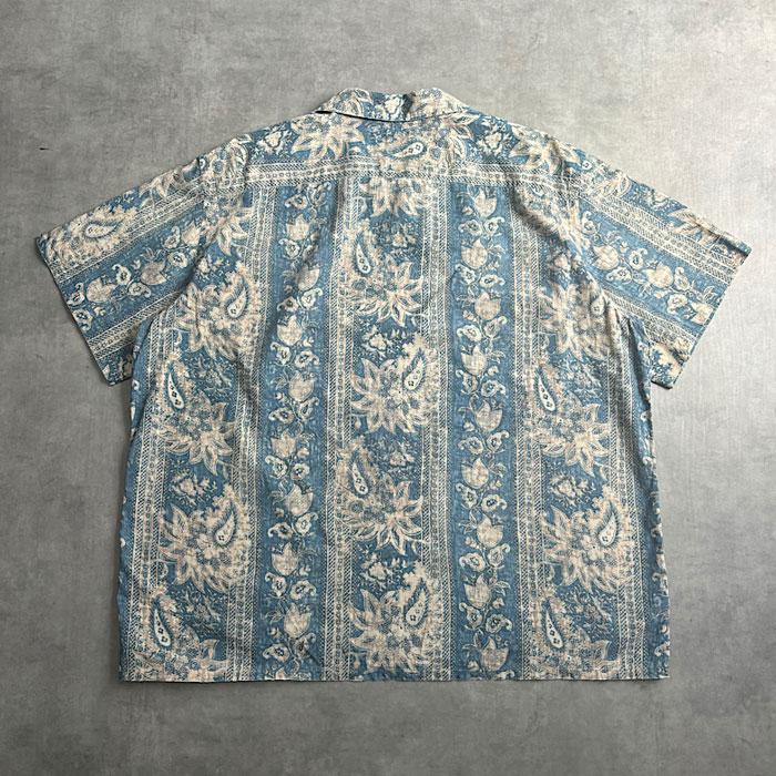 e*m様 ポロ ラルフローレン 半袖 シャツ ANDY CAMP ペイズリーバン 90s ラルフローレン ANDY CAMP 半袖シャツ ペイズリー 花柄 M
