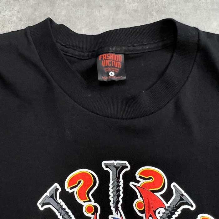 90'S FASHION VICTIM DEVIL T-SHIRTS BLACK/L Made in USA 90