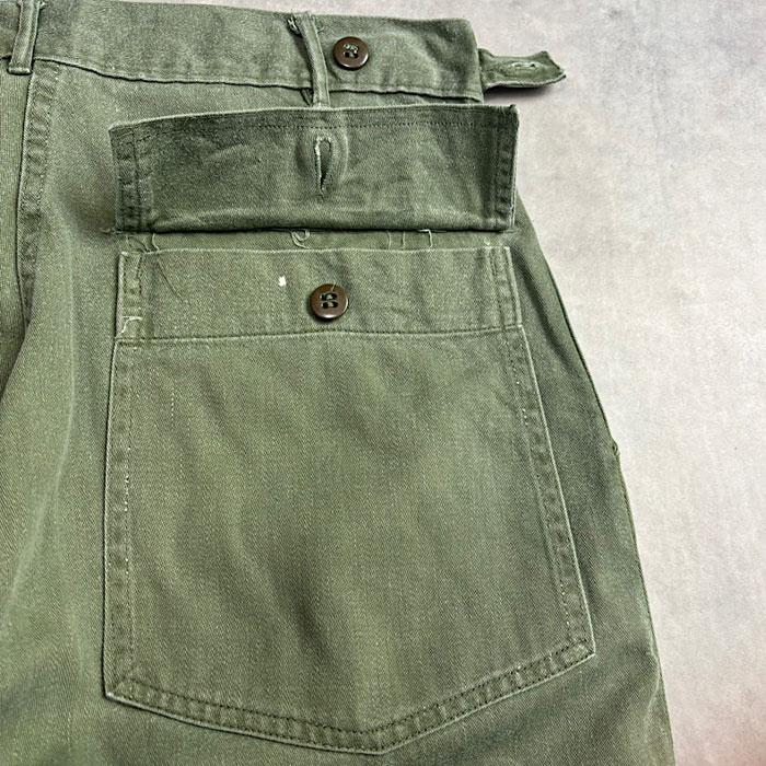 60's U.S.ARMY BAKER PANTS SIDE ADJUST OG-107 SMALL 60年代