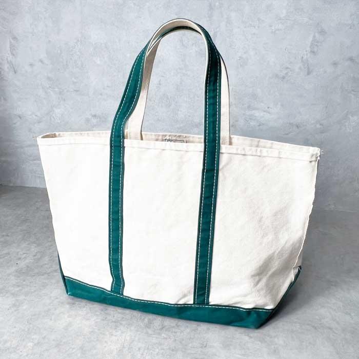 L.L.Bean 80-90'S L.L.BEAN TOTE BAG Made in USA GREEN/NATURAL 80-90