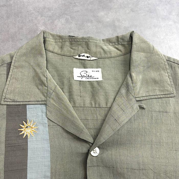 50-60'S SPIRE CALIFORNIA OPEN COLLAR SHORT SLEEVE SHIRTS L/KHAKI