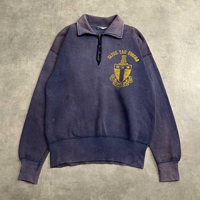 最終値下げ　60s ヴィンテージ　velva sheen ハーフジップスウェット 50'S VELVA SHEEN HALF ZIP SWEAT SHIRTS NAVY 50年代 ベルバシーン