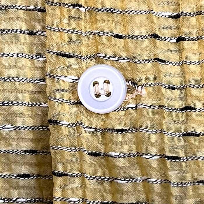50'S TOWN CRAFT Lined Nylon Long Sleeve Open Collar Shirts YELLOW
