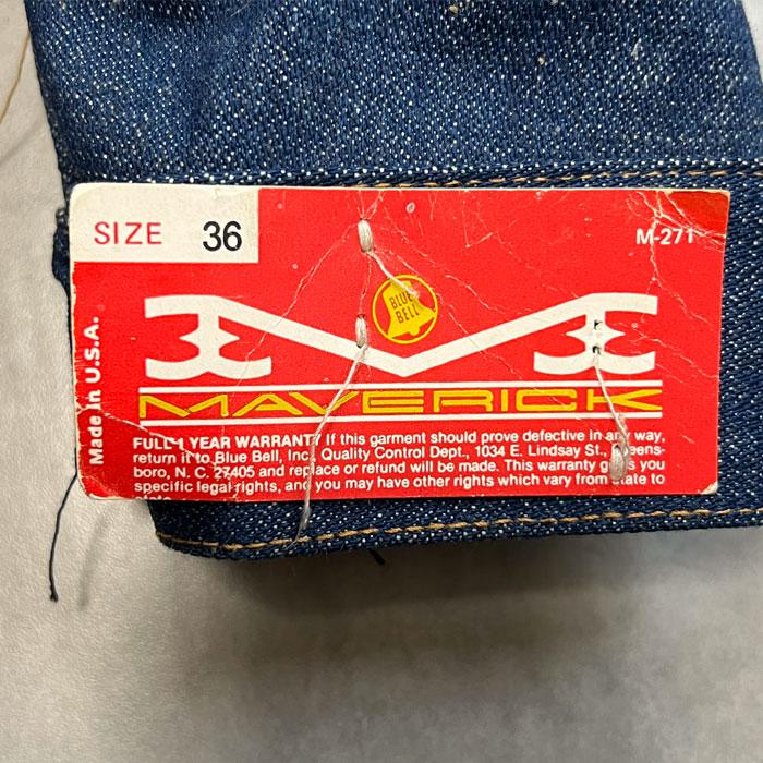 maverick 70'S MAVERICK 3JO3MJ Denim Jacket Dead Stock Made maverick 70'S MAVERICK 3JO3MJ Denim Jacket Dead Stock Made