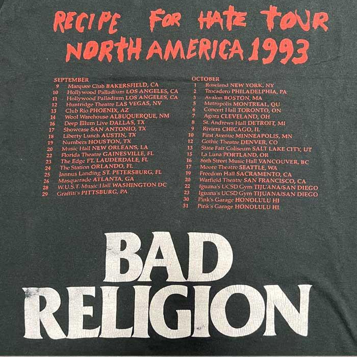 90'S BAD RELIGION RECIPE FOR HATE TOUR T-SHIRTS BLACK/L Made in