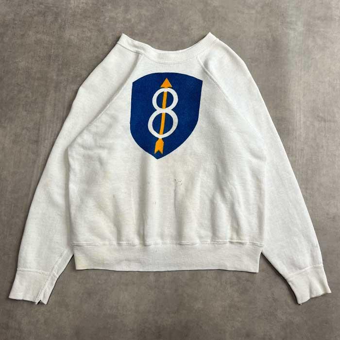 60s 70s vintage sweat USMA 染み込みプリント