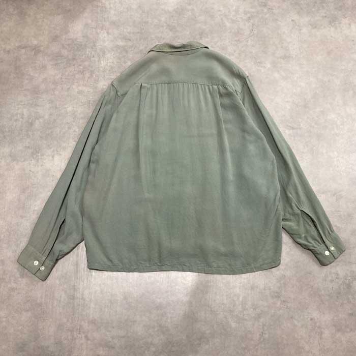 Pilgrim 50'S PILGRIM Rayon Open Collar Long Sleeve Shirts Made in
