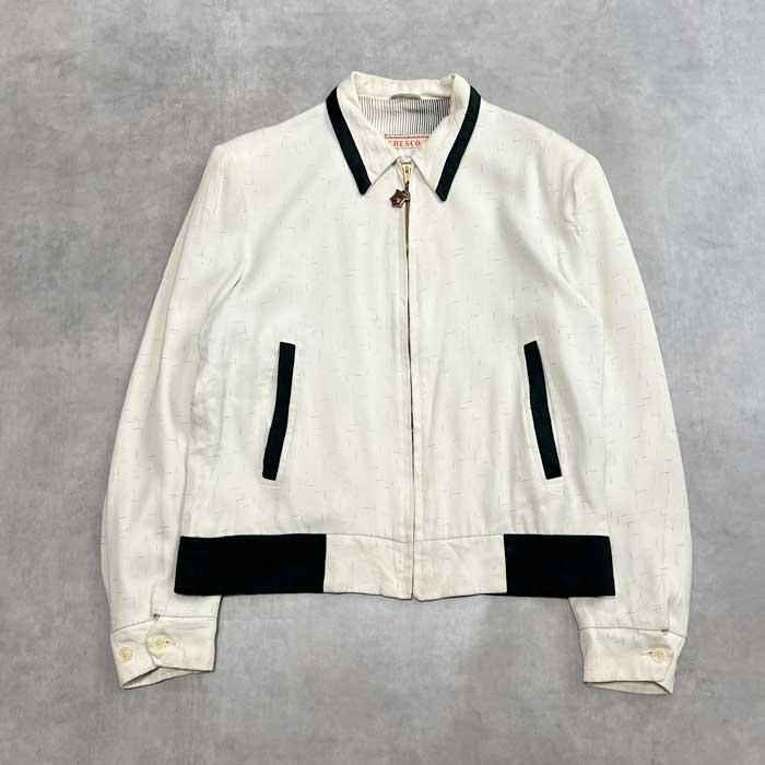 50'S CRESCO Fine Sports Wear KASURI Patterned Gabardine Jacket
