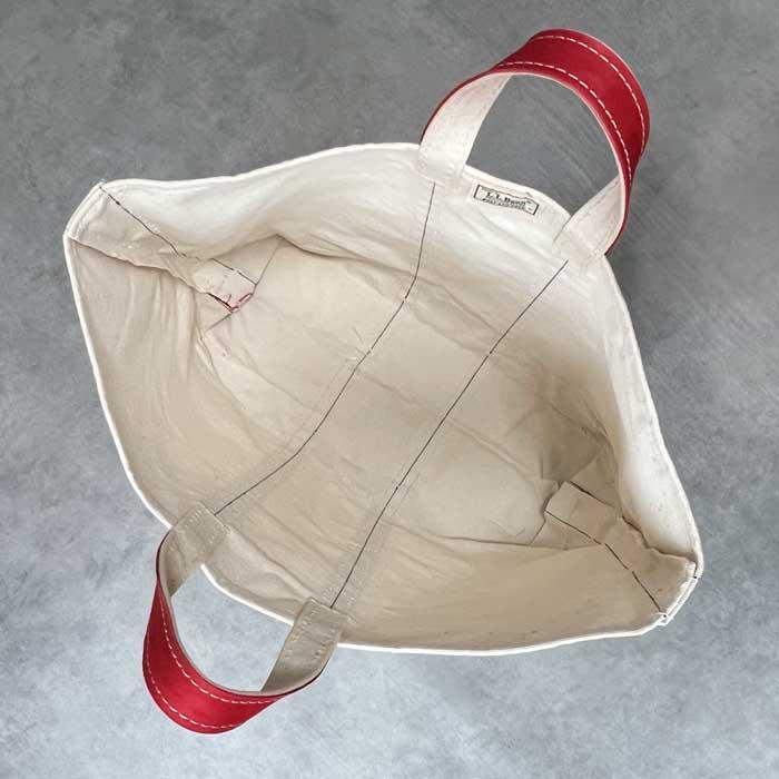 L.L.Bean 80'S L.L.BEAN TOTE BAG Made in USA RED/NATURAL 80