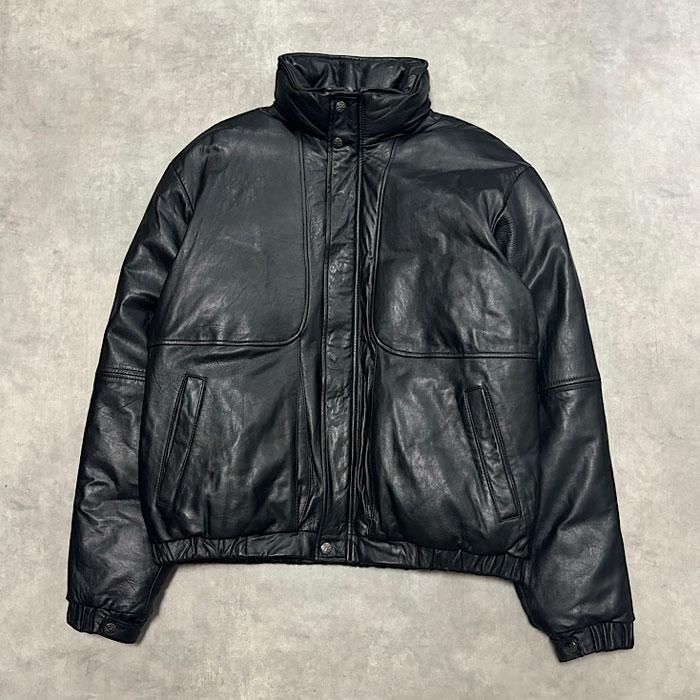 Special！80sエディー・バウアー　レザーグースダウン 80'S EDDIE BAUER Leather Down Jacket M/BLACK 80年代 エディバウアー