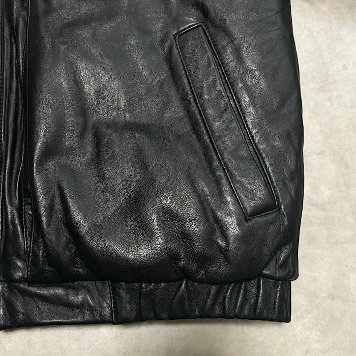 80'S EDDIE BAUER Leather Down Jacket M/BLACK 80年代 エディバウアー