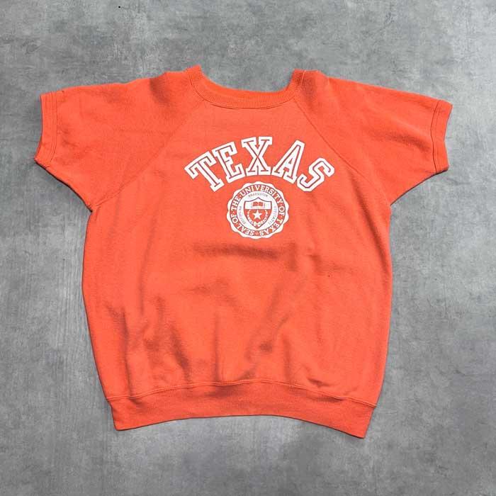60'S TEXAS UNIVERSITY VINTAGE SHORT SLEEVE SWEAT SHIRTS ORANGE 60